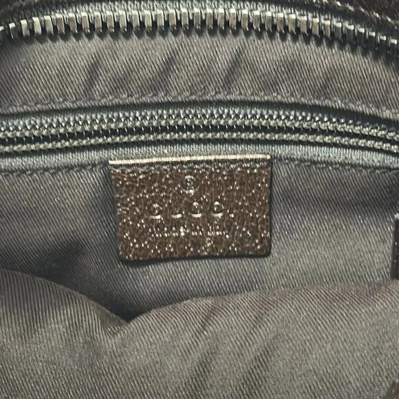 Auth GUCCI GG 122793 Beige Dark Brown Jacquard Leather - Shoulder Bag - Picture 9 of 9